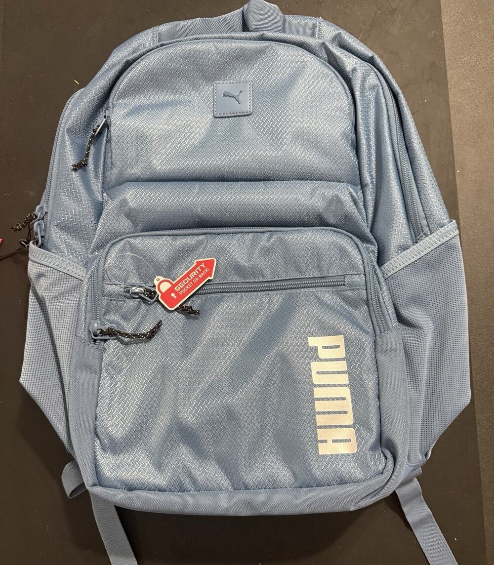 PUMA Performance Backpack Blue Laptop Travel School Security Pocket New Tags